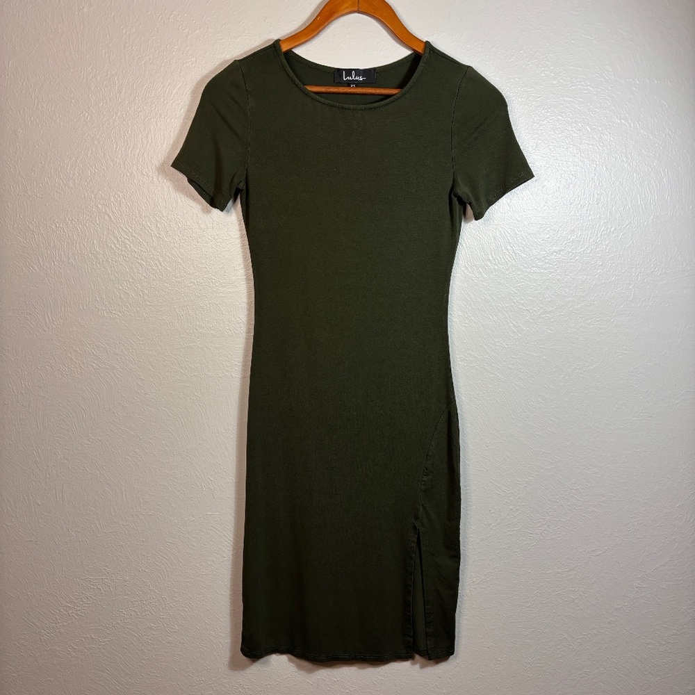 Lulus Flatter Me Bodycon Mini Dress - Olive Green - Picture 4 of 7